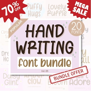 Handwriting Fonts Bundle, Handwritten Fonts, Neat fonts, Goodnotes fonts, Digital planner fonts, iPad fonts, Procreate Font, Back to school
