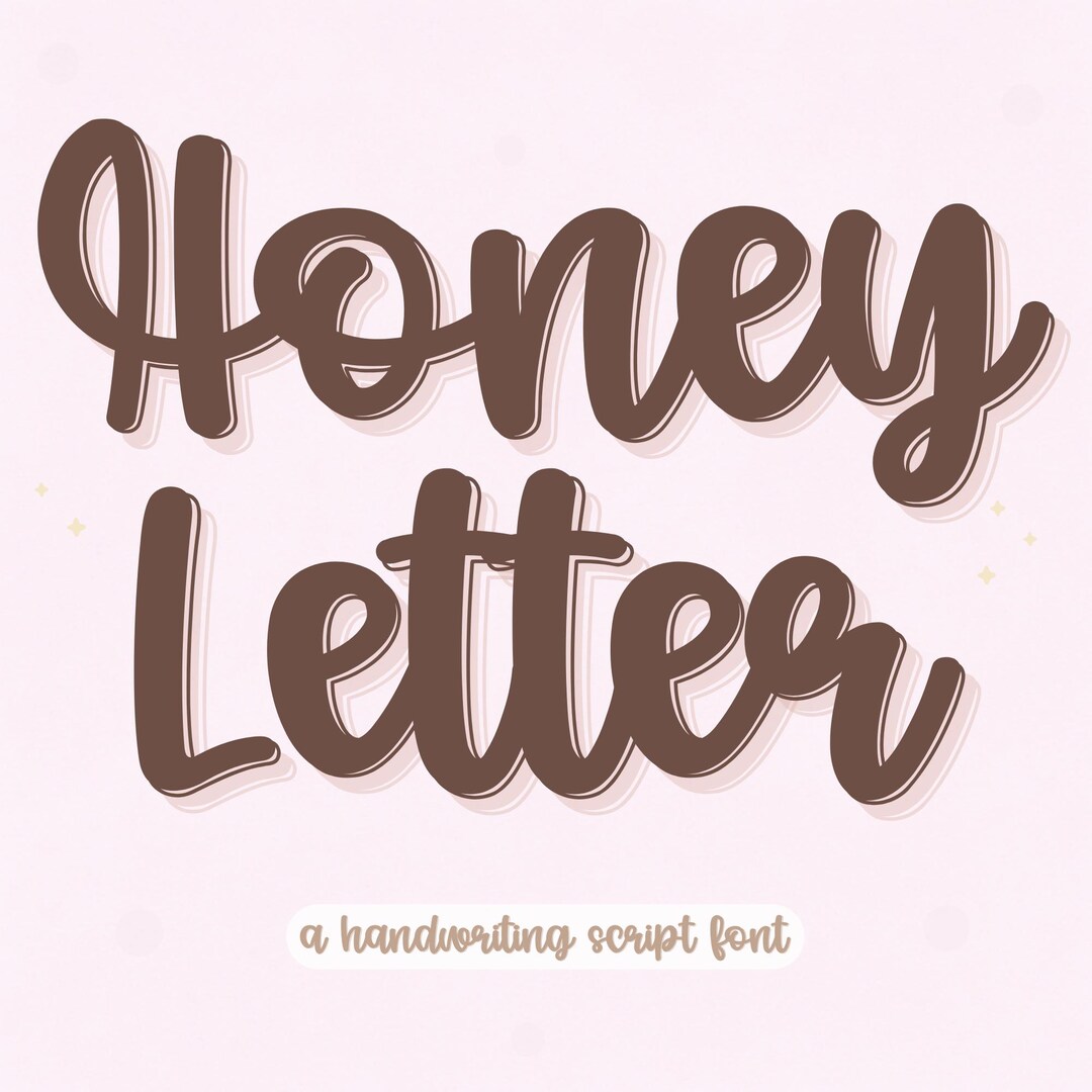 Honey Letter – Handwritten Script Font With Bouncy Cursive Brush Style ...