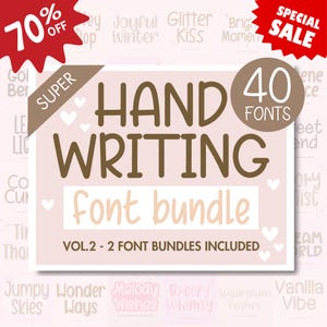 Handwriting Fonts Bundle, Handwritten Fonts, Neat fonts, Goodnotes fonts, Digital planner fonts, iPad fonts, Procreate Font, Back to school
