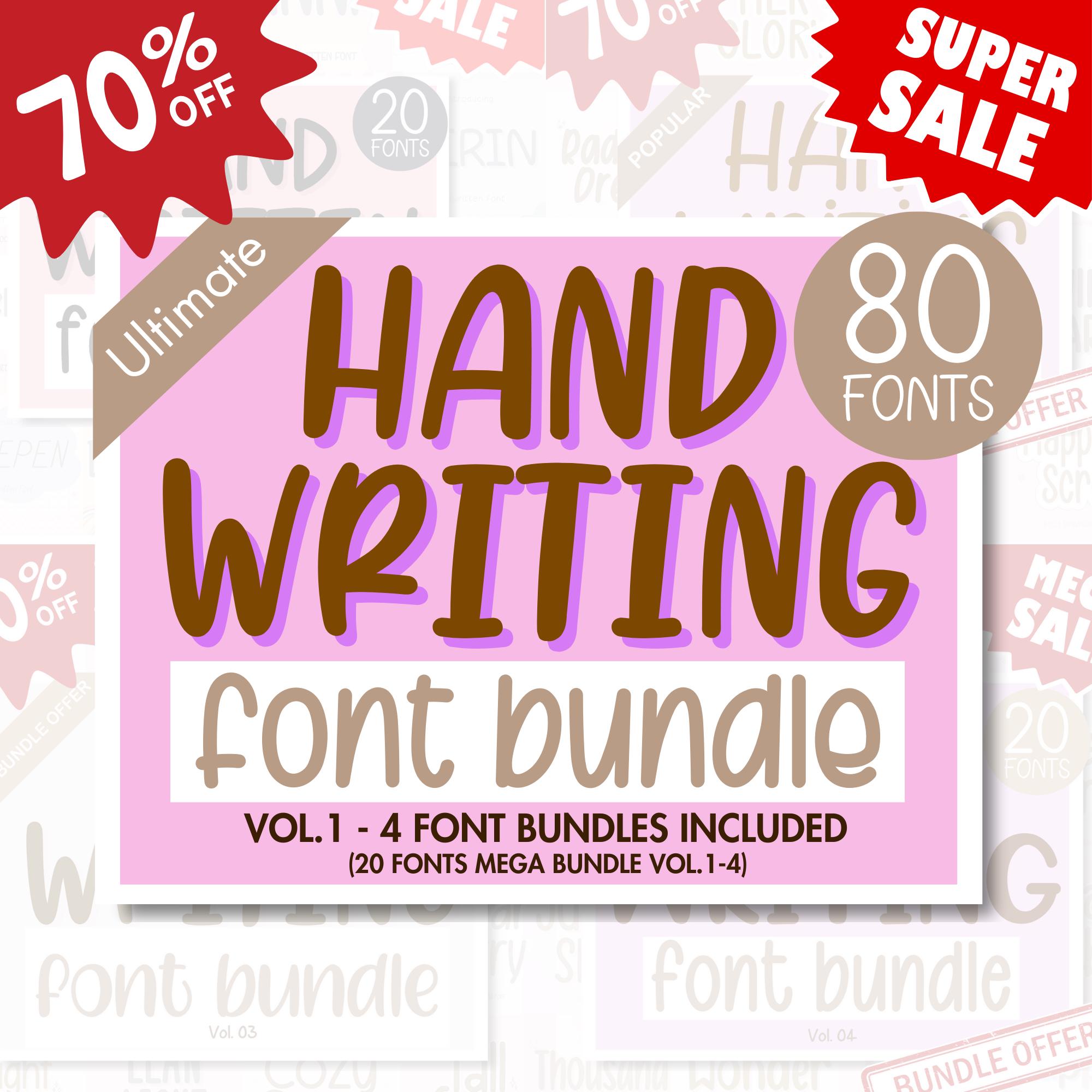 80 Handwritten Font Bundle Vol.1 – Handwriting Fonts for Digital ...