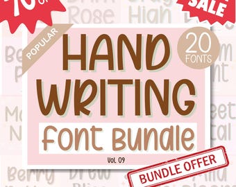 Handwriting Fonts Bundle, Handwritten Fonts, Neat fonts, Goodnotes fonts, Digital planner fonts, iPad fonts, Procreate Font, Back to school