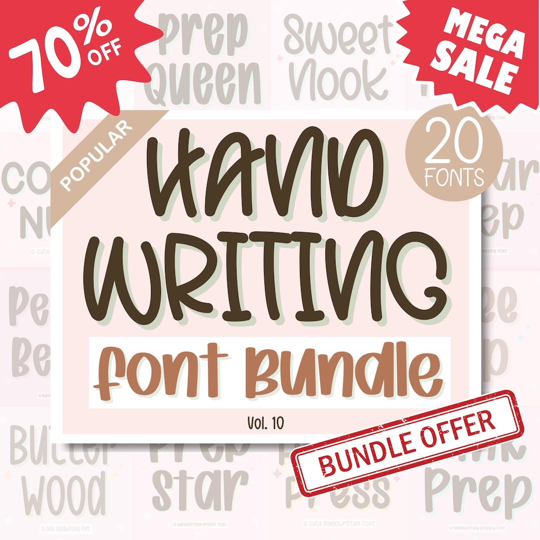 20 Handwriting Font Bundle Vol.10 – Handwritten Fonts for Digital ...