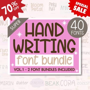 Handwriting Fonts Bundle, Handwritten Fonts, Neat fonts, Goodnotes fonts, Digital planner fonts, iPad fonts, Procreate Font, Back to school