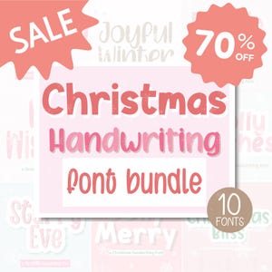 Christmas Handwriting Fonts Bundle, Handwritten fonts, Neat fonts, Goodnotes fonts, Digital planner fonts, iPad font, Study notes font