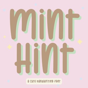 Handwriting Font, Handwritten Font, Neat Font, Cute Font, Goodnotes Font, Digital Planner Font, iPad fonts, Procreate Font, Mint Hint