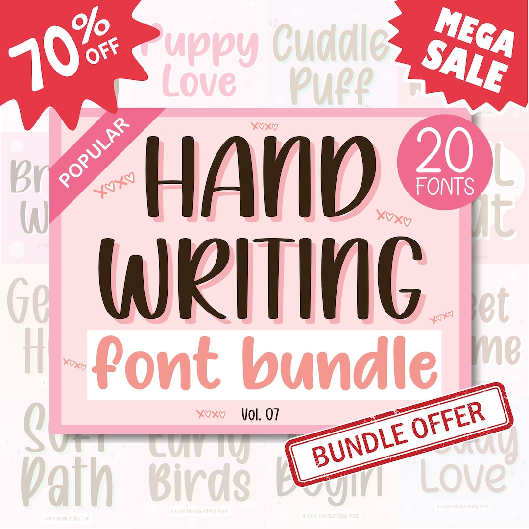 20 Handwritten Font Bundle Vol.7 – Handwriting Fonts for Digital ...