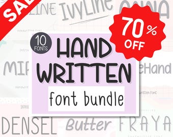 Handwritten Font Bundle – 10 Handwriting Fonts for Digital Planners, Goodnotes & Cricut Writing Projects