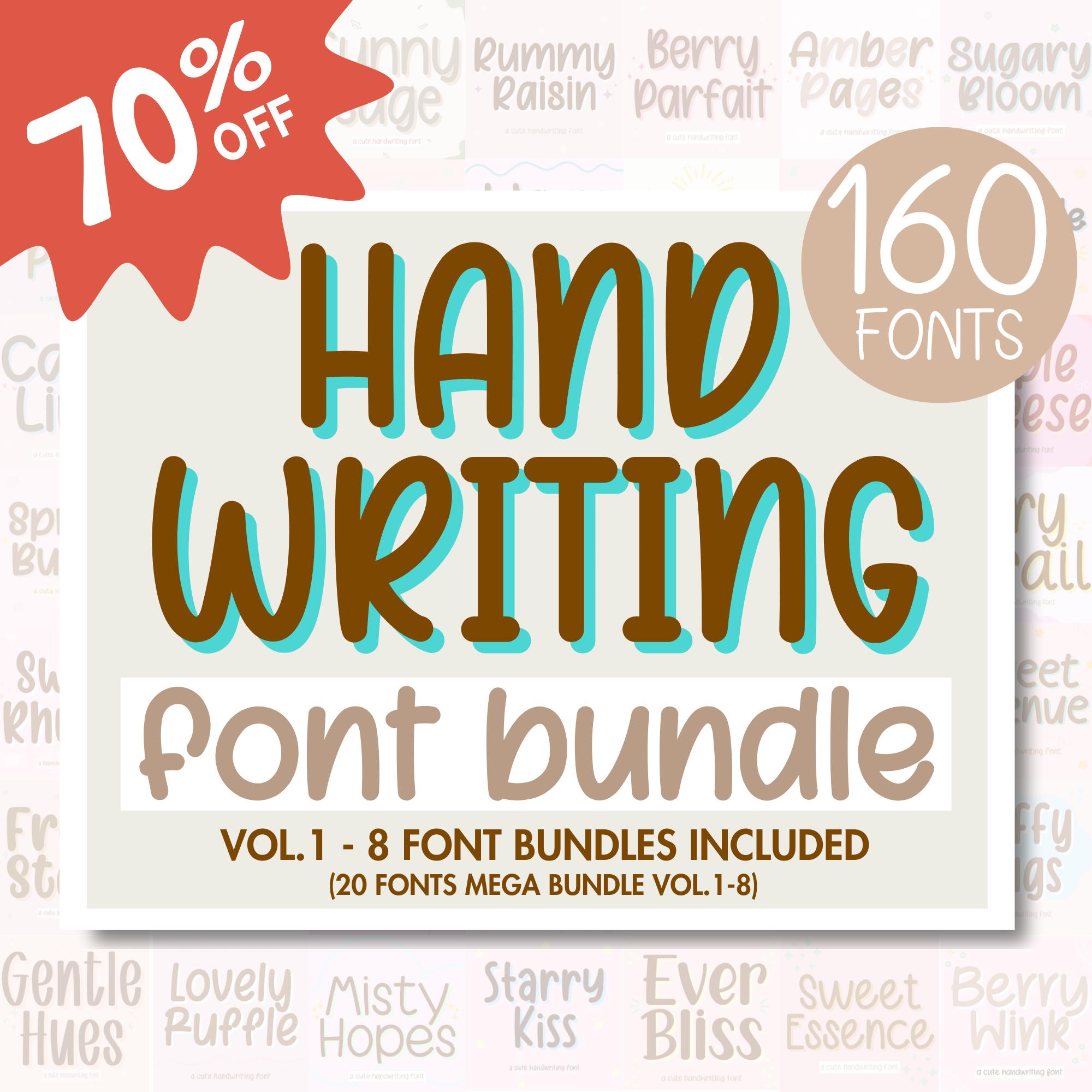 Handwriting Fonts Bundle – 160 Neat Handwritten Fonts for Goodnotes, Procreate, iPad & Digital Planners