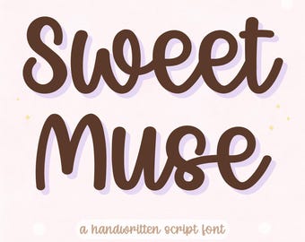 Sweet Muse – Handwritten Script Font with Bold Cursive Brush Style for Cricut Projects