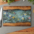 Glass Charcuterie Board, Mom Cutting Board, Maple Wildflower Design, Housewarming Kitchen Decor Mothers Day Christmas Gift, 0531