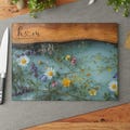 Personalized Glass Charcuterie Board, Custom Couples Names Cutting Board, Maple Wildflower Design, Housewarming Married Wedding Gift, 0531b