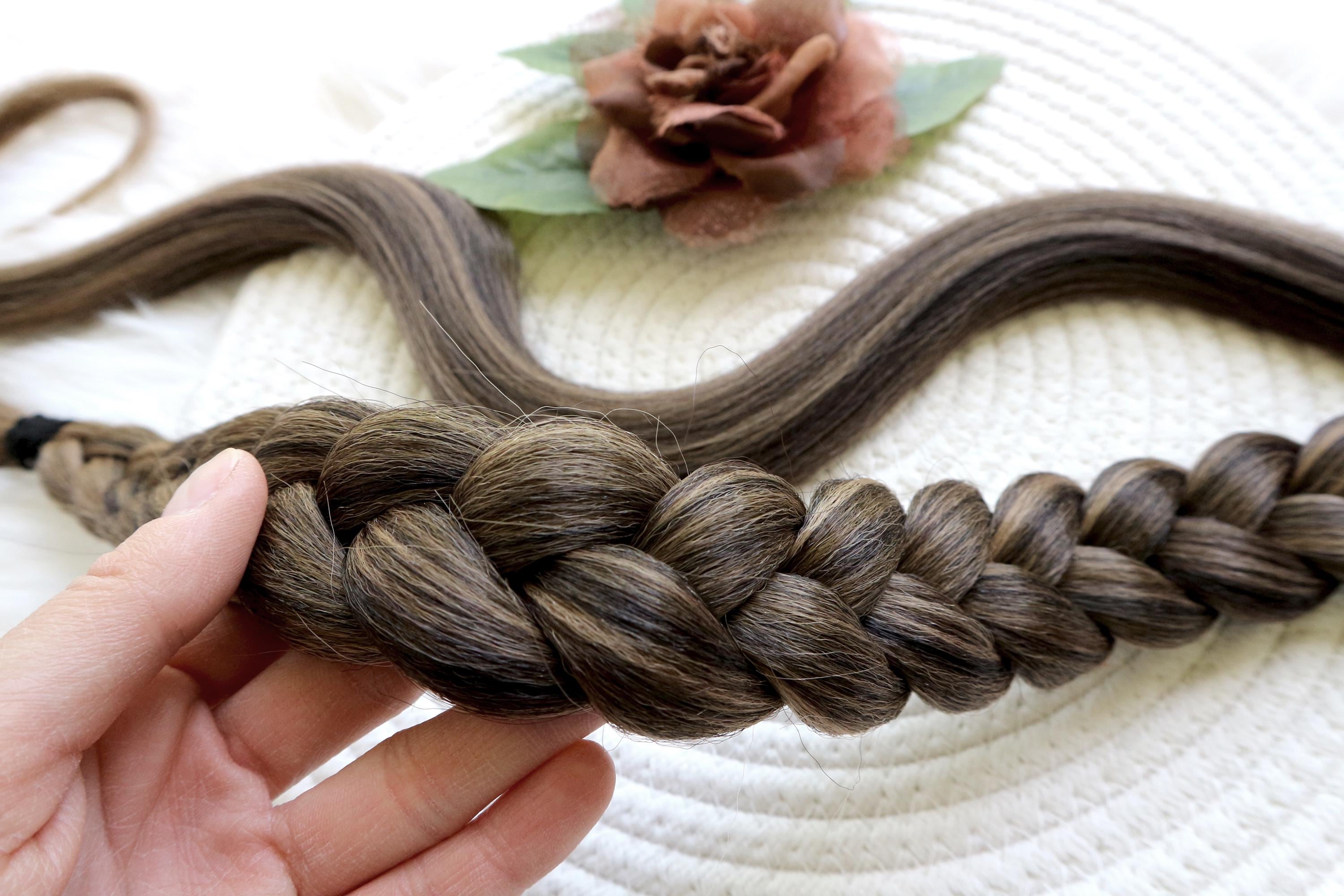 Fascia Per Capelli Intrecciata Nero/Marrone - Cerchio Largo Elastico, Accessorio Sintetico Per Coda Di Cavallo E Treccia, Donna E Ragazza