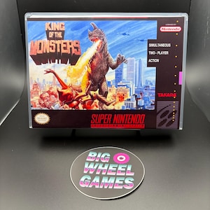 King of the Monsters (Super Nintendo) Custom Game Case with Artwork - Brand New!