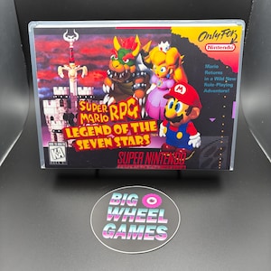 Super Mario RPG: Legend of the Seven Stars (Super Nintendo) Custom Game Case with Artwork - Brand New!