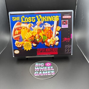 The Lost Vikings (Super Nintendo) Custom Game Case with Artwork - Brand New!