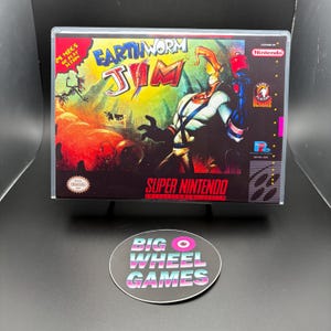 Earthworm Jim (Super Nintendo) Custom Game Case with Artwork - Brand New!