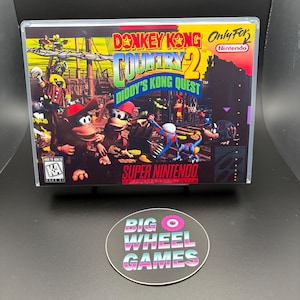 Donkey Kong Country 2 (Super Nintendo) Custom Game Case with Artwork - Brand New!