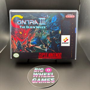 Contra III: The Alien Wars (Super Nintendo) Custom Game Case with Artwork - Brand New!