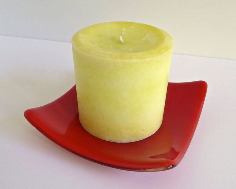 Fused Glass Hibiscus Plate by BPRDesigns