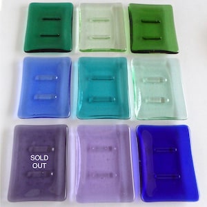 Fused Glass Soap Dish in Transparent Glass by BPRDesigns