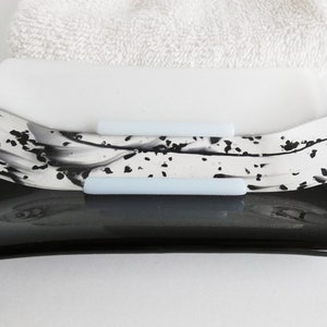 Fused Glass Soap Dish in Black and White by BPRDesigns image 2