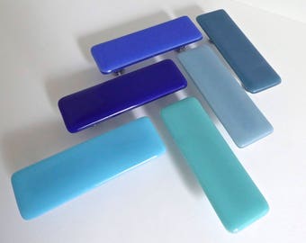 Blue Fused Glass Cabinet or Drawer Pulls by BPRDesigns