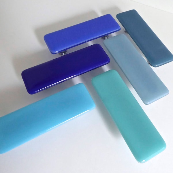 Blue Glass Drawer Handles Etsy