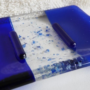 Fused Glass Soap Dish in Dark Cobalt and Royal Blue image 3