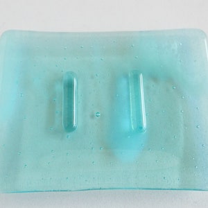 Streaky Aqua Fused Glass Soap Dish by BPRDesigns image 5