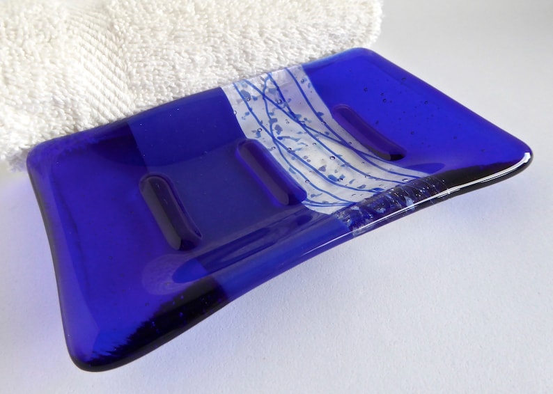 Fused Glass Soap Dish in Cobalt Blue by BPRDesigns image 1