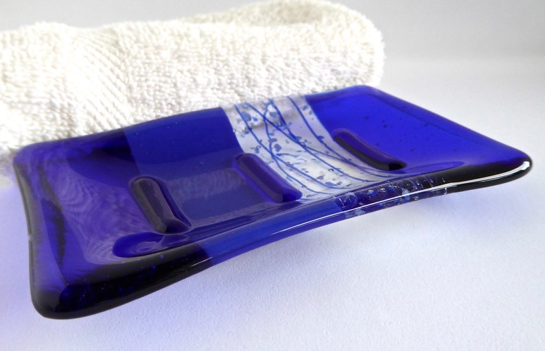 Fused Glass Soap Dish in Cobalt Blue by BPRDesigns image 4