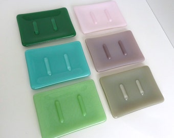 Fused Glass Soap Dish in Opaque Glass by BPRDesigns