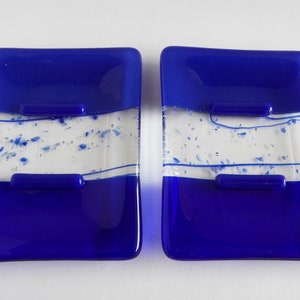 Fused Glass Soap Dish in Dark Cobalt and Royal Blue image 6