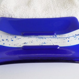 Large Fused Glass Soap Dish in Dark Cobalt and Royal Blue by BPRDesigns image 2