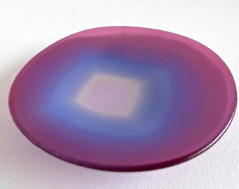 Pink and Blue Fused Glass Ring Dish by BPR Designs