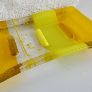 Fused Glass Soap Dish in Yellow by BPRDesigns