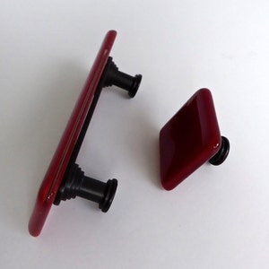 Decorative Deep Red Fused Glass Cabinet or Drawer Pulls by BPRDesigns image 4