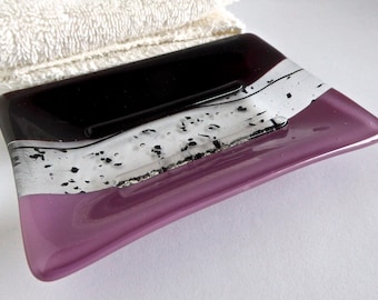 Soap Dish in Deep Plum Fused Glass by BPRDesigns