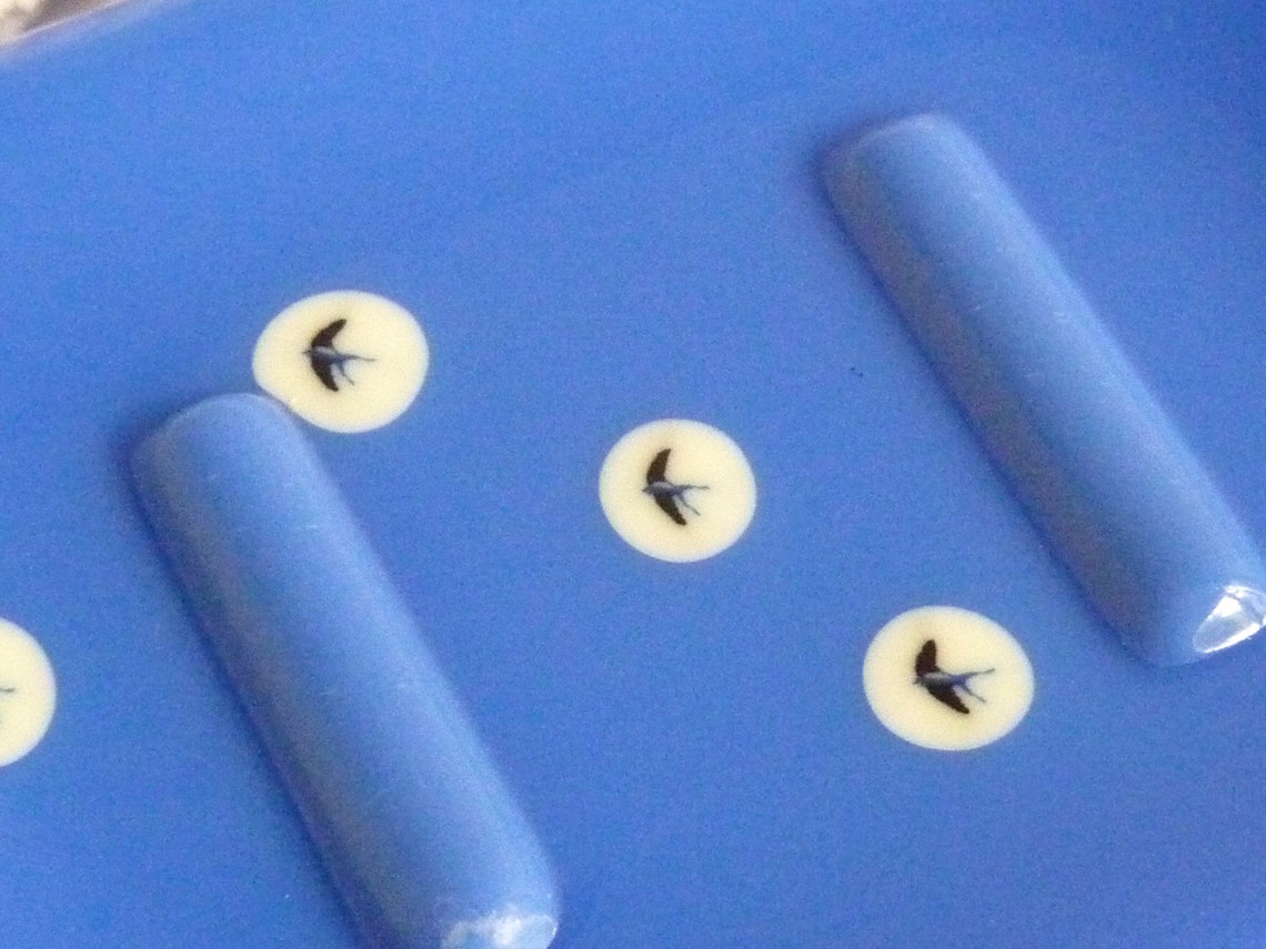 Cobalt Blue Fused Glass Soap Dish with Murrini Swallows by Etsy