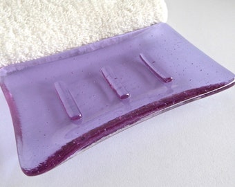 Fused Glass Soap Dish in Lavender by BPRDesigns