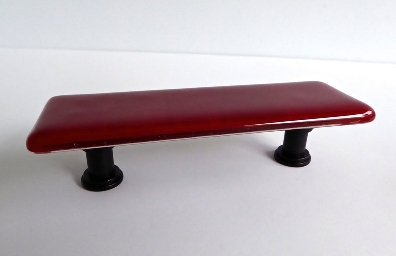 Decorative Deep Red Fused Glass Cabinet or Drawer Pulls by BPRDesigns image 1