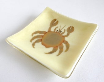 Fused Glass Crab Plate by BPRDesigns