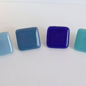 Decorative Blue Fused Glass Cabinet Door Knobs by BPRDesigns