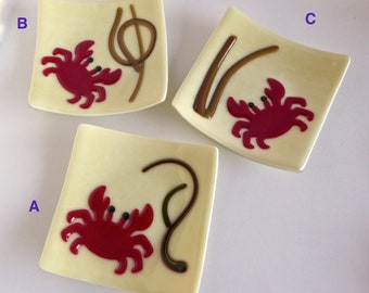 Fused Glass Crab Plate by BPRDesigns