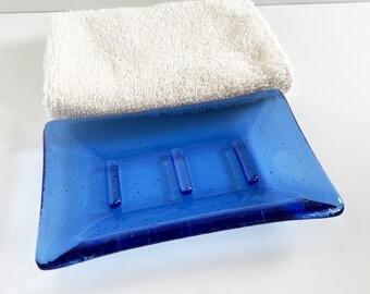 Fused Glass Soap Dish in Sky Blue by BPRDesigns