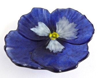 Pansies Large Fused Glass Bowl