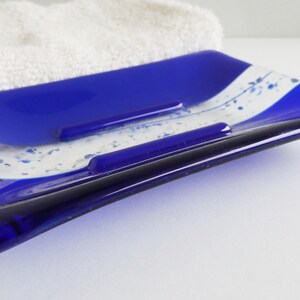 Large Fused Glass Soap Dish in Dark Cobalt and Royal Blue by BPRDesigns afbeelding 4