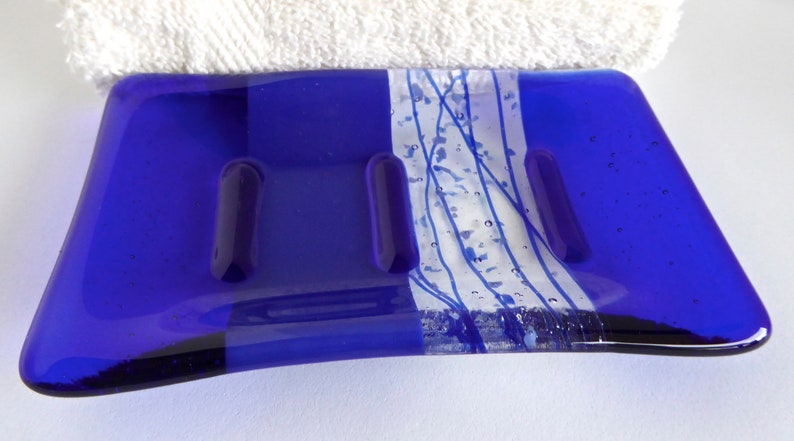 Fused Glass Soap Dish in Cobalt Blue by BPRDesigns image 2