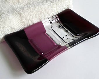 Fused Glass Soap Dish in Deep Plum by BPRDesigns