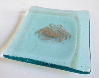 Pale Aqua Crab Plate by BPRDesigns